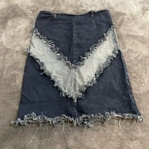 Navi Distressed Jean Skirt